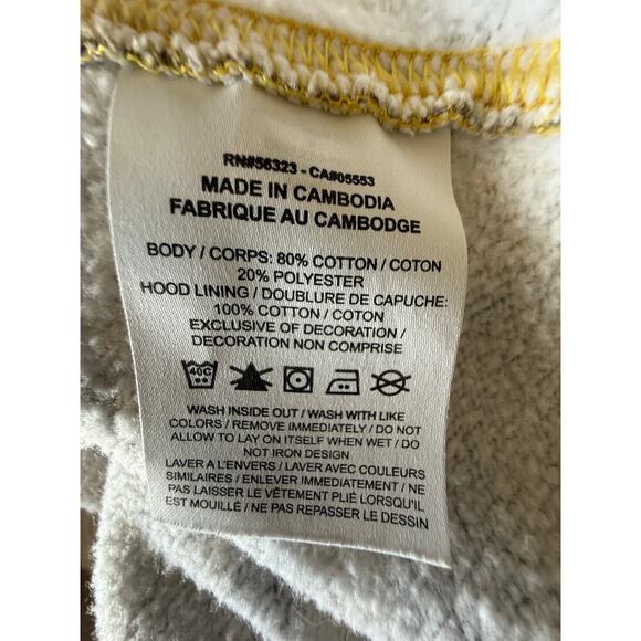 Nike Swoosh All Over Hoodie Yellow Grey White Mens Small - Picture 7 of 8